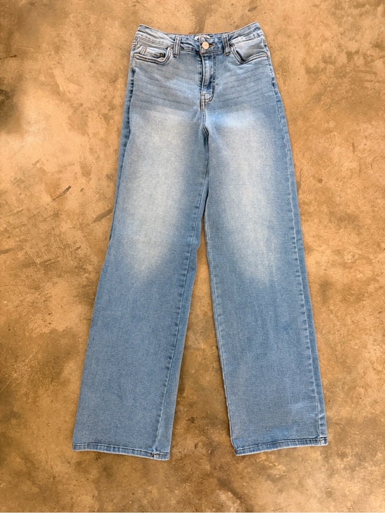 refuge Denim - refuge Wide Leg High Rise Stretch Jeans Light Wash Size 1 (tagged XS) EUC